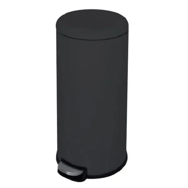 Kitchen Pedal Dustbin Soft Close Stainless Steel 28l - Black