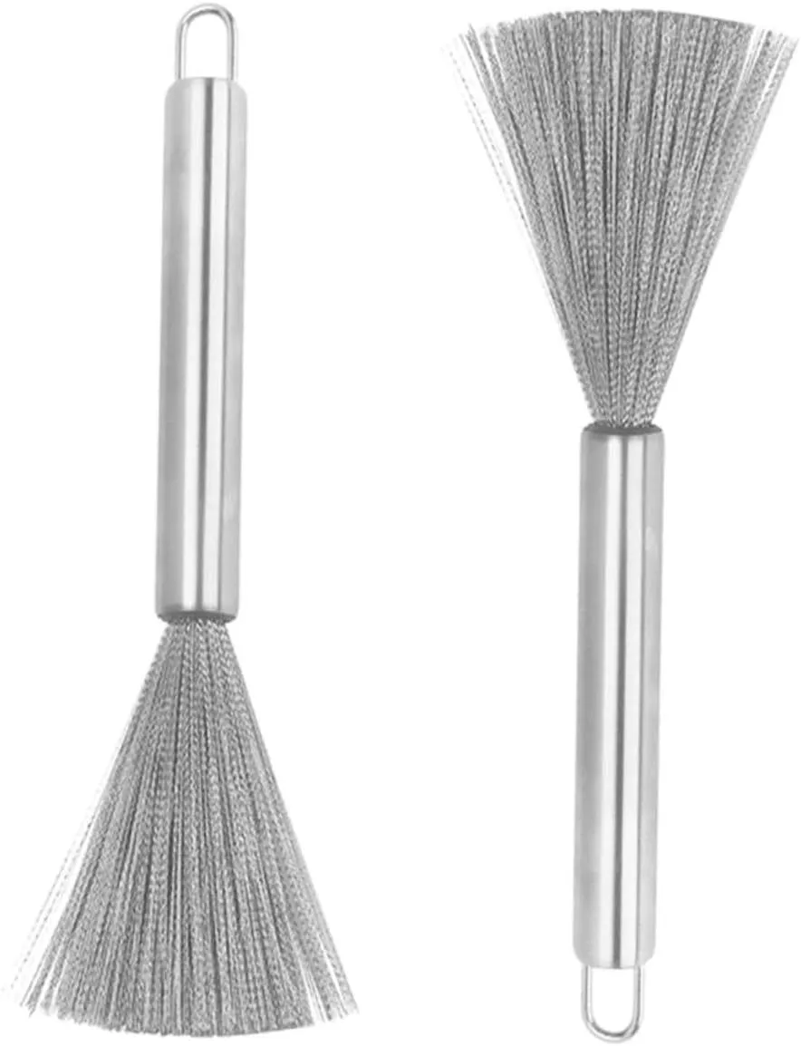 2 Stainless Steel Pot Cleaning Brush Heavy-duty Scrubber Firm Bristles
