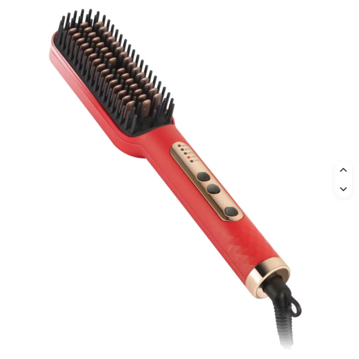 Hair Straightener Brush Fast Heating 5 Temperature Settings - RED