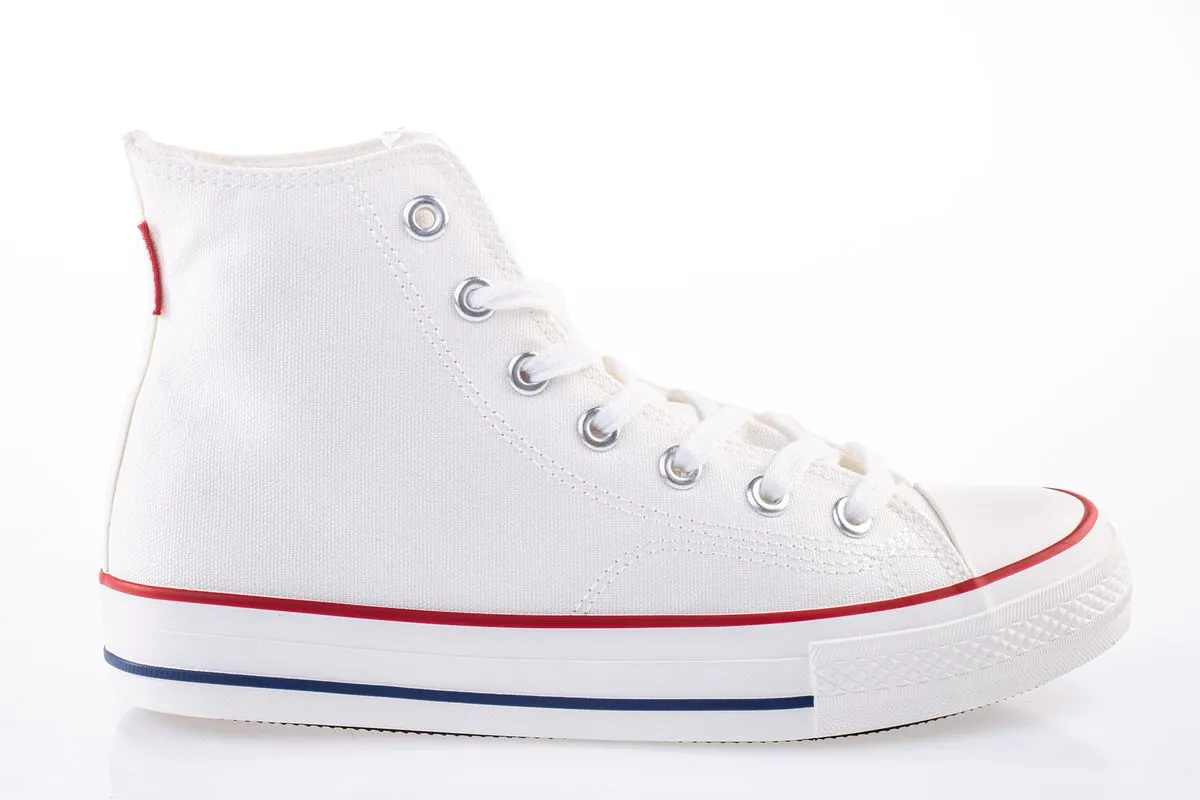 Carrera Women's Hi-Top Corta Canvas Sneakers-White /Red/Navy