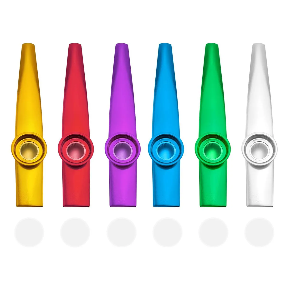 6 PCS Metal Kazoos With 6 PCS Spare Diaphragms,Fun Musical Instruments