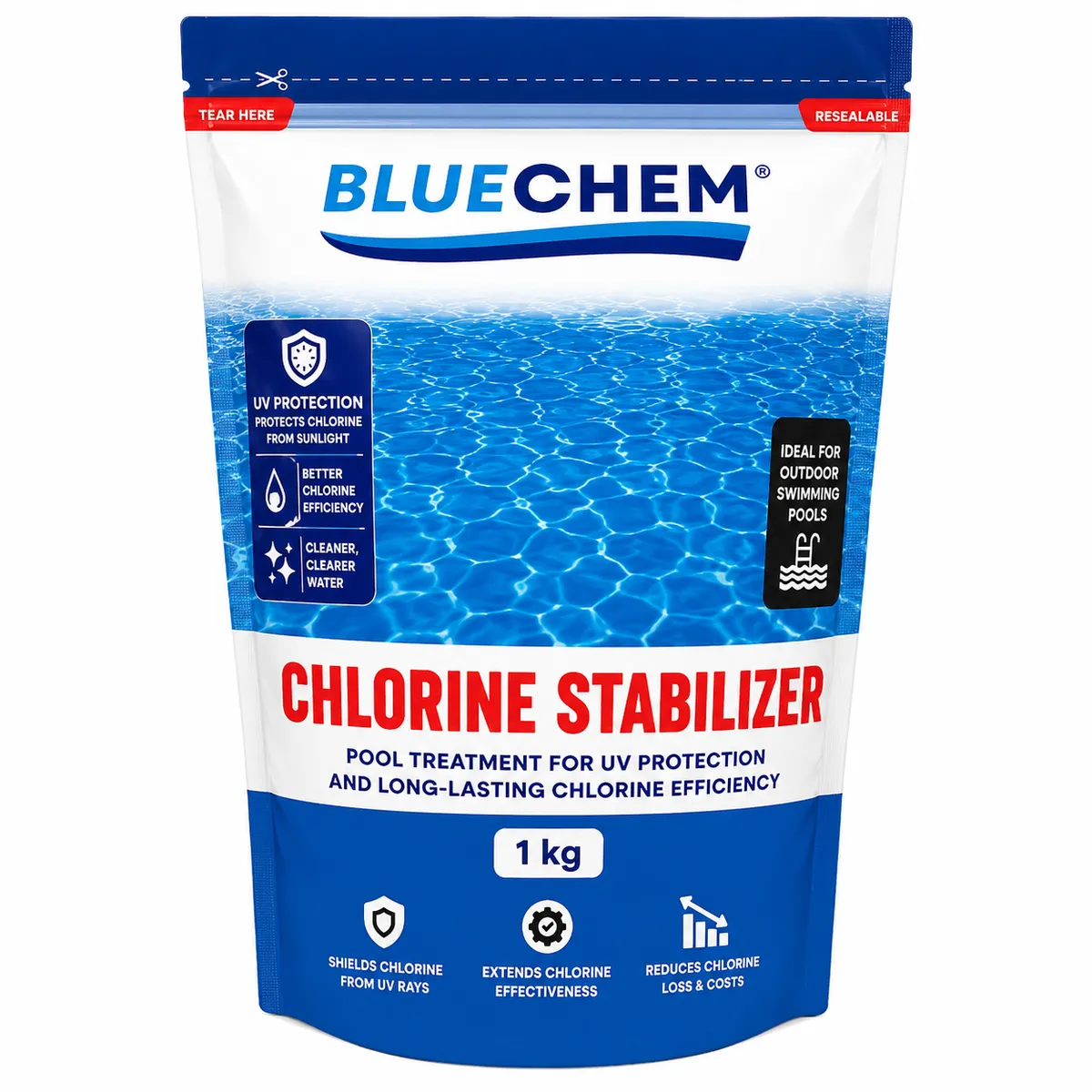 Bluechem Chlorine Stabiliser Pool Treatment - 1kg