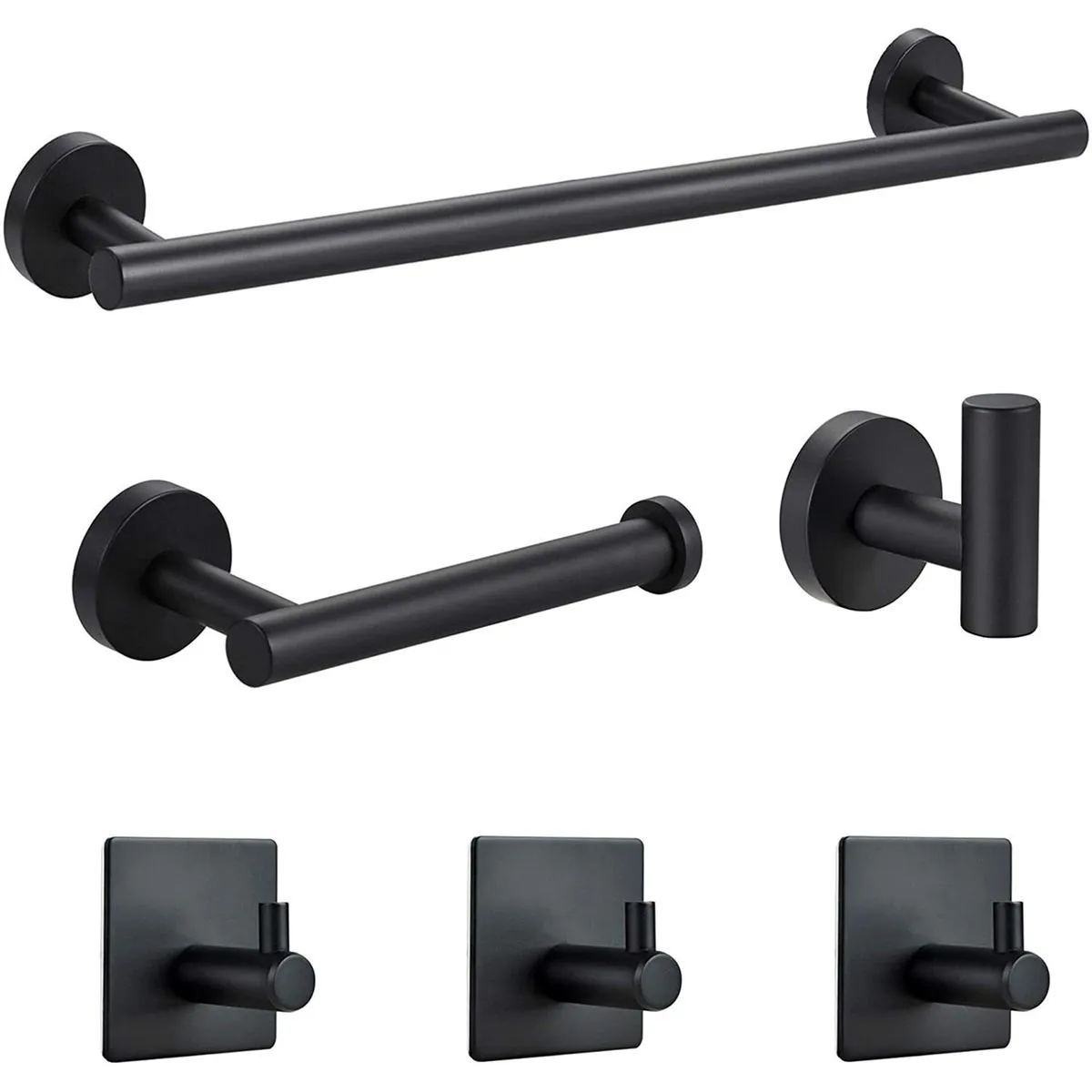 Bathroom Furniture Set Paper Towel Rack Hook Towel Rack Good Load Bearing - Black