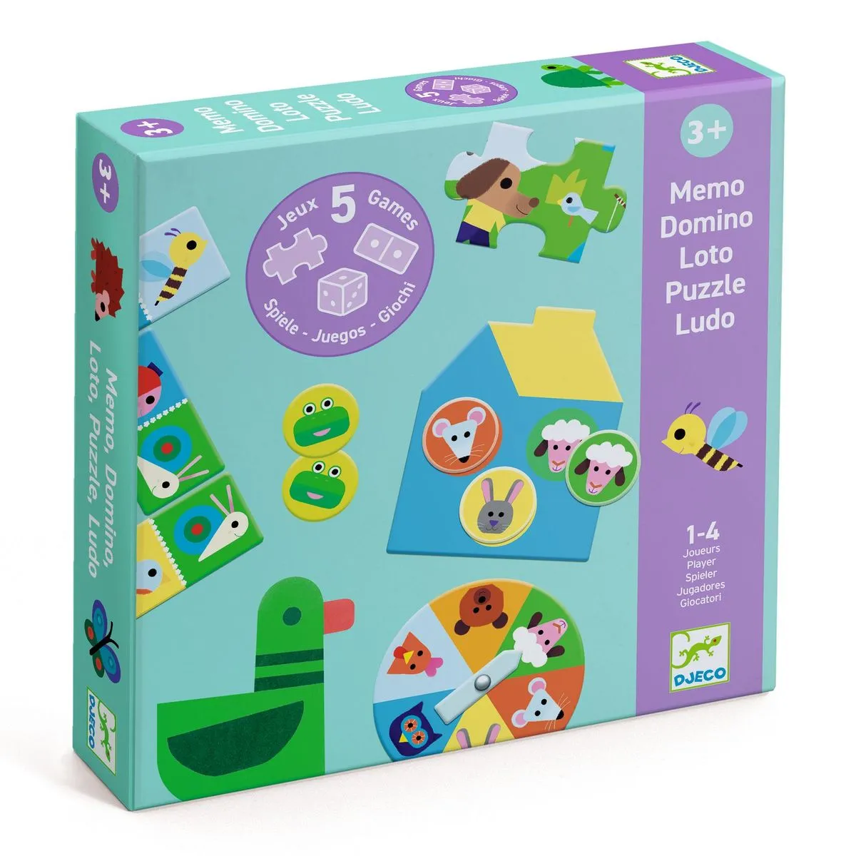 Djeco 5-in-1 Classic Educational Games Set at the Farm