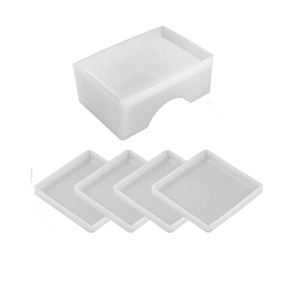 Silicone Coasters Holder Molds Epoxy Coaster Resin Mold Square Cup Mat Mold