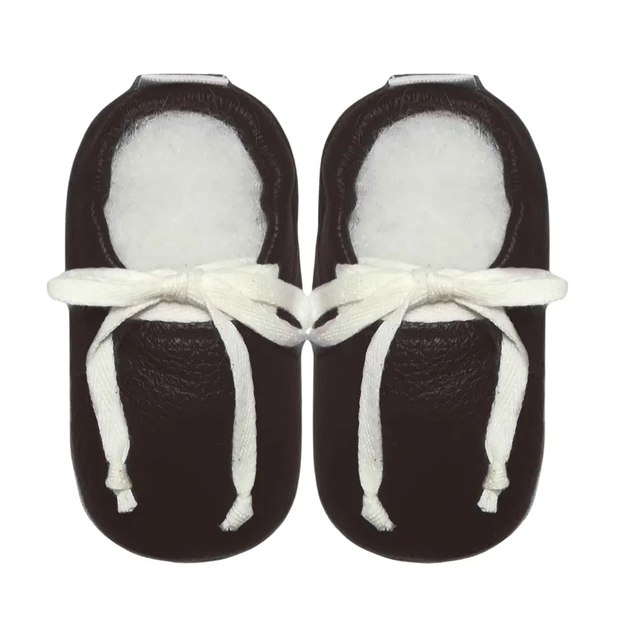 Soft Genuine Leather Baby Shoes Vellies for Kids - Rich Brown