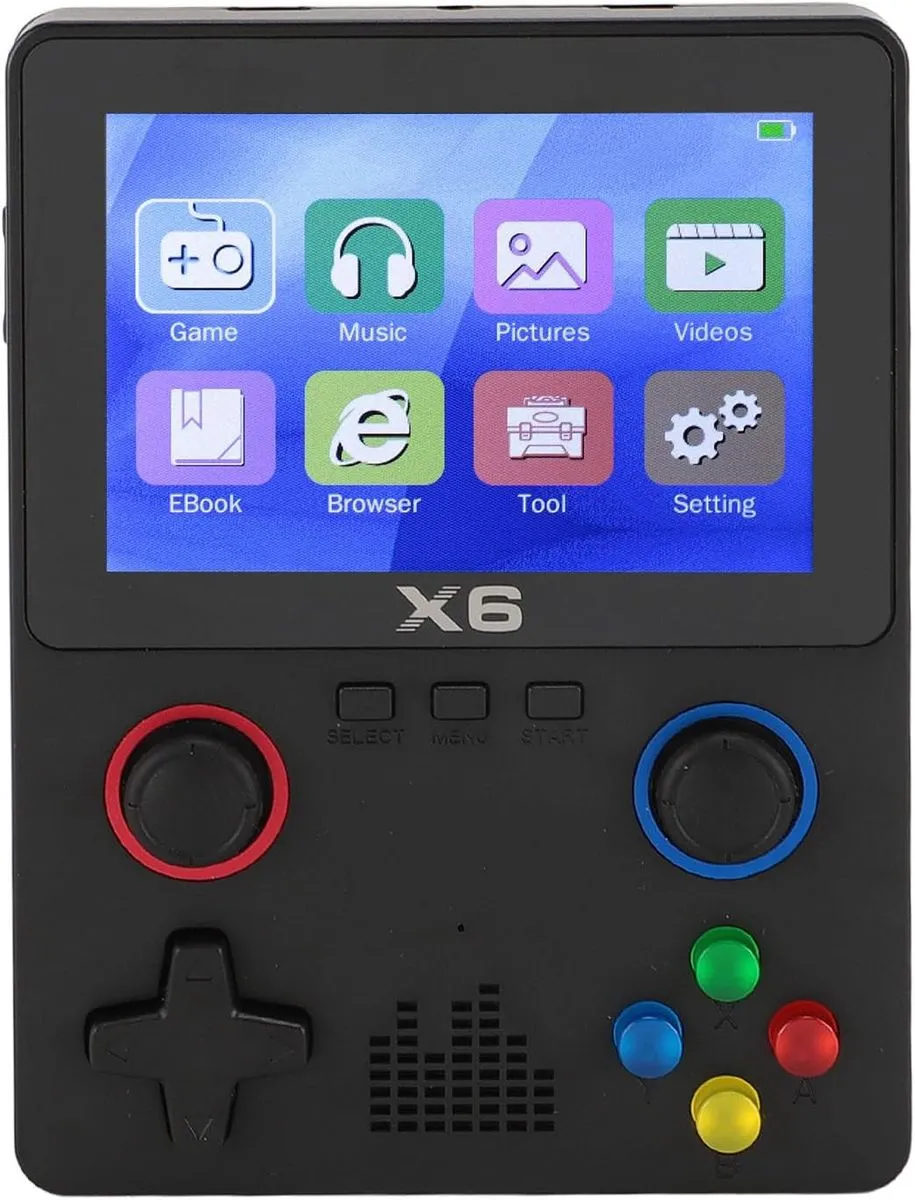 X6 Handheld Retro Games Console 10,000 Games 3.5" screen Dual 3D Joystick - Black