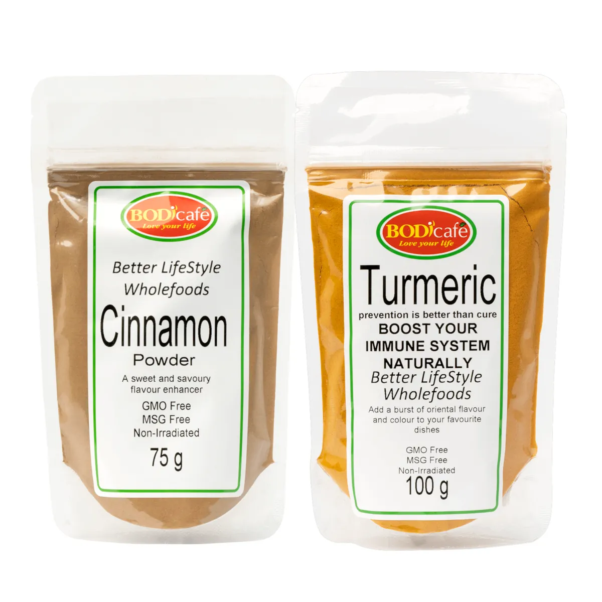 BodiCafe Turmeric Powder 100g & Cinnamon Powder 75g 2Pack - Paris