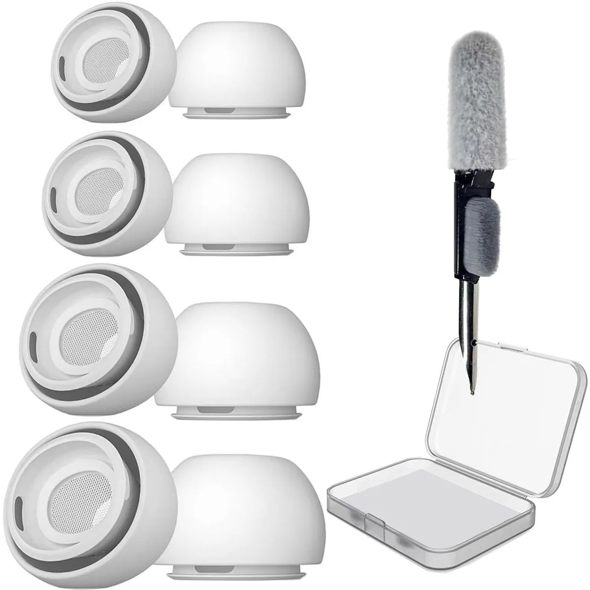 4 Pair Soft Silicone Replacement Earbud Tips Compatible With AirPods Pro1 2
