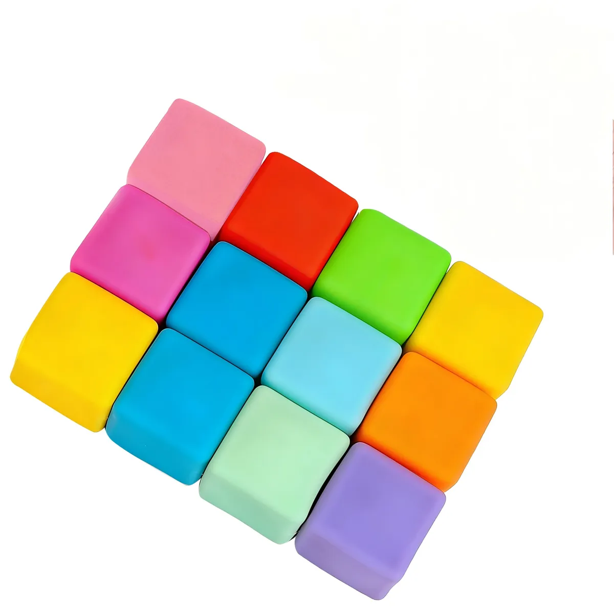 12-Color Pack 3Cm Decompression And Kneading Square Set