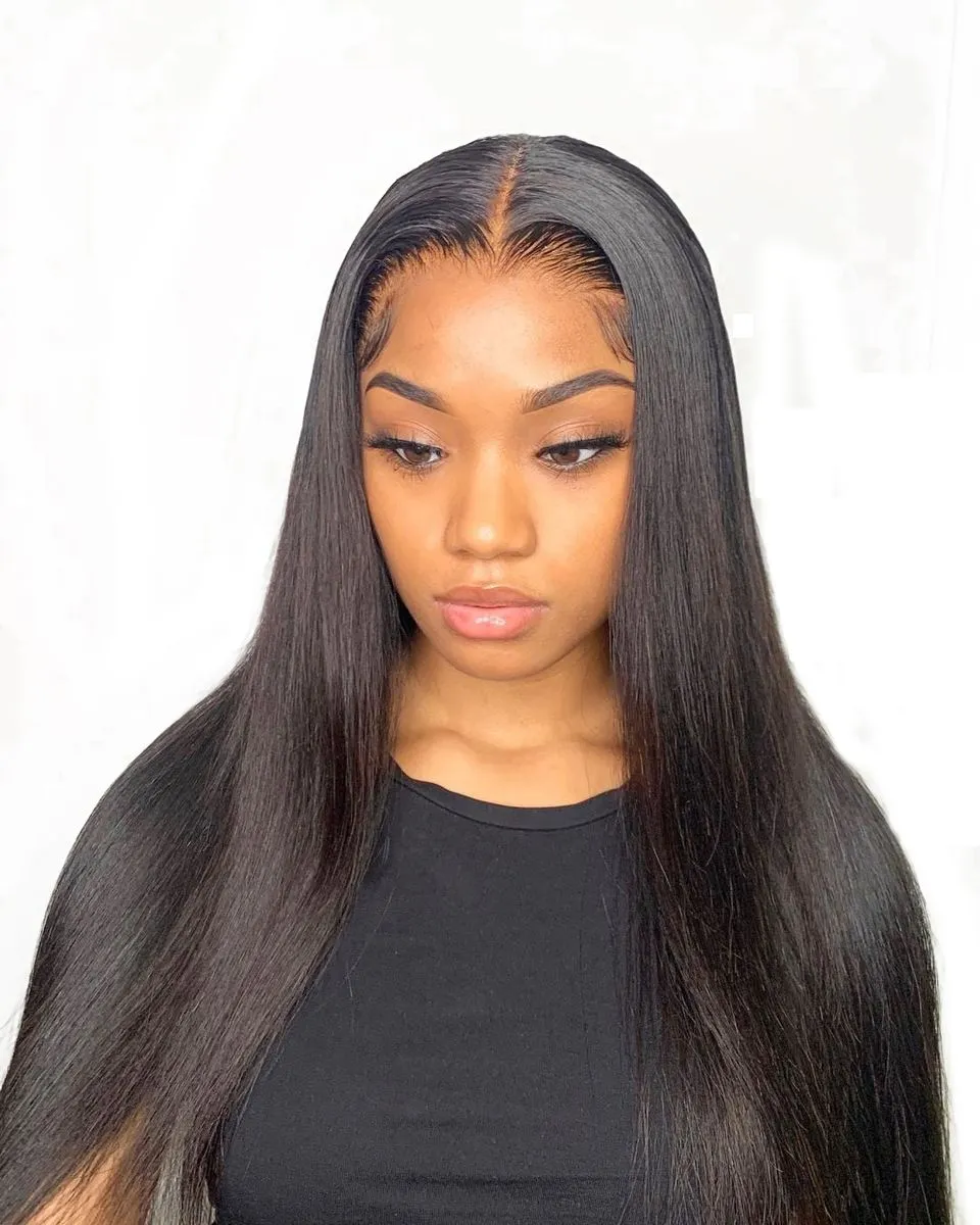 Virgin Human Hair - Glueless Full Frontal Straight Wig 30inch