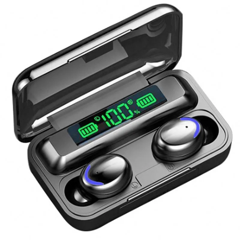 Stereo Earbuds & Power Bank Headsets With LED Display & Touch Control