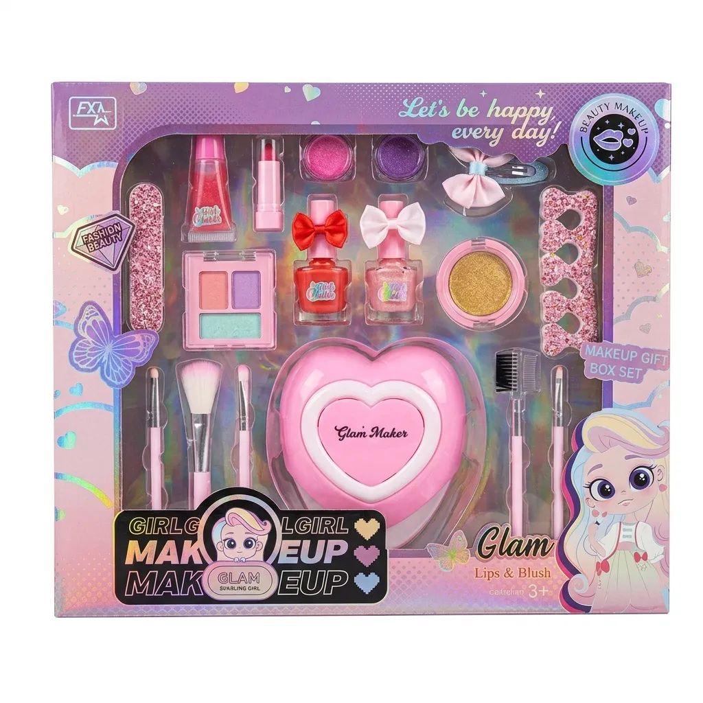 Glam Maker Kids Makeup and Nail Vanity Gift Box Set