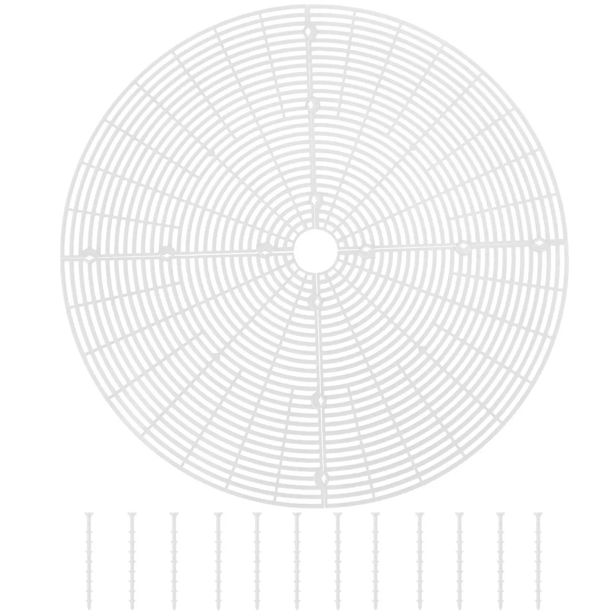 White Plant Guardrail Set 52cm Diameter with 12 Nails