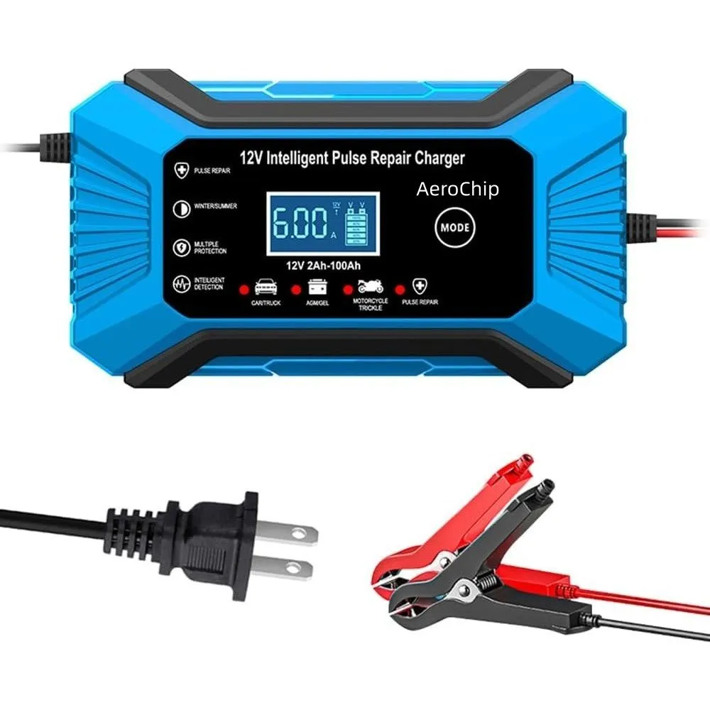 Car Mounted 12V 6A Intelligent Battery Charger Detects Battery Voltage