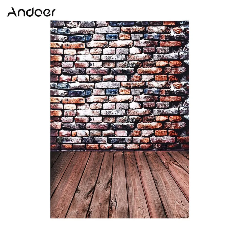 Andoer 2x3m Brick Wooden Floor Backdrop compatible with Photo Video Studio
