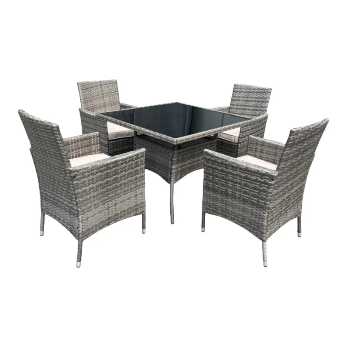 Smte - Contour Outdoor 5 Piece Rattan Patio Furniture Set - Grey