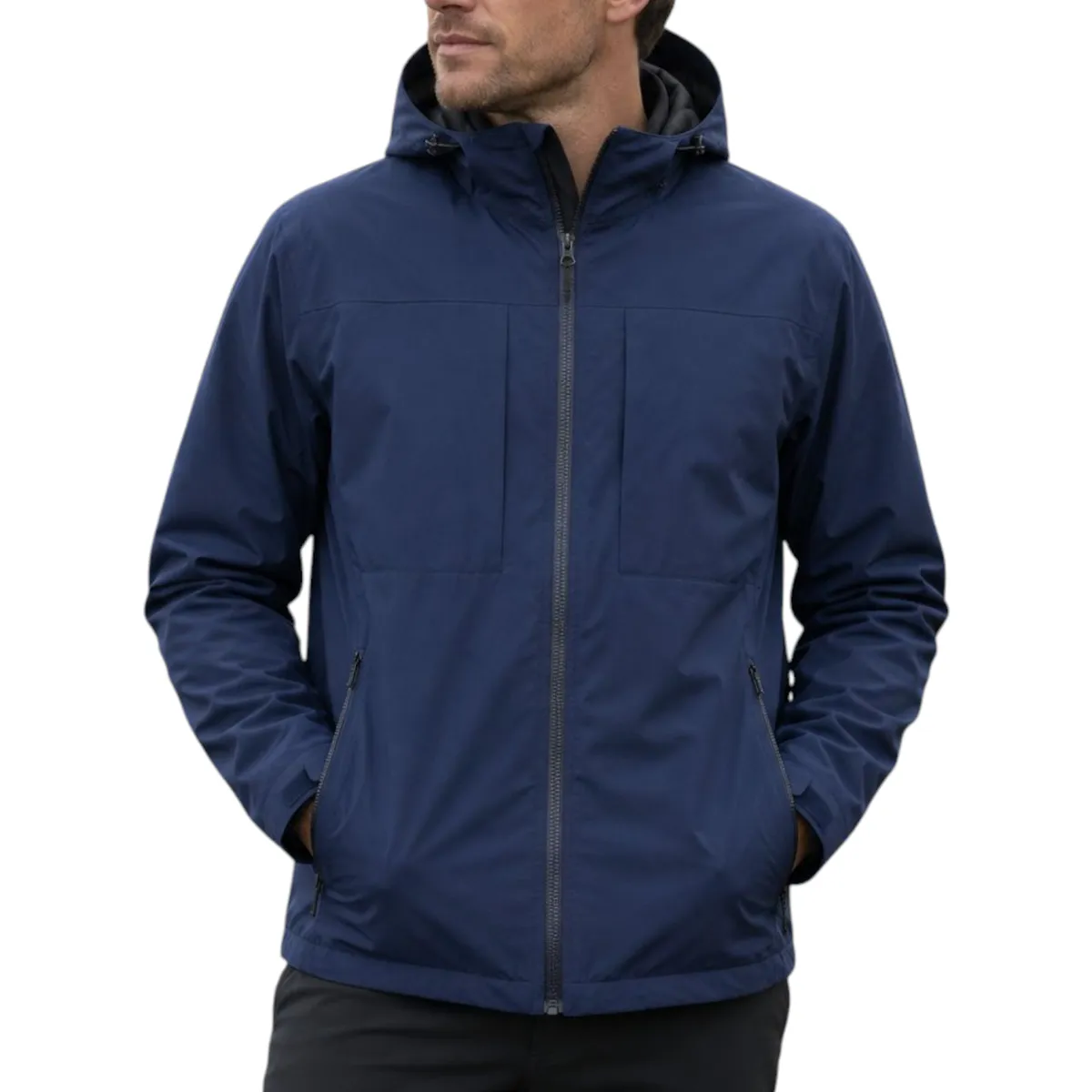 Men's Hooded Zip-Up Jacket - Lightweight Jacket - M