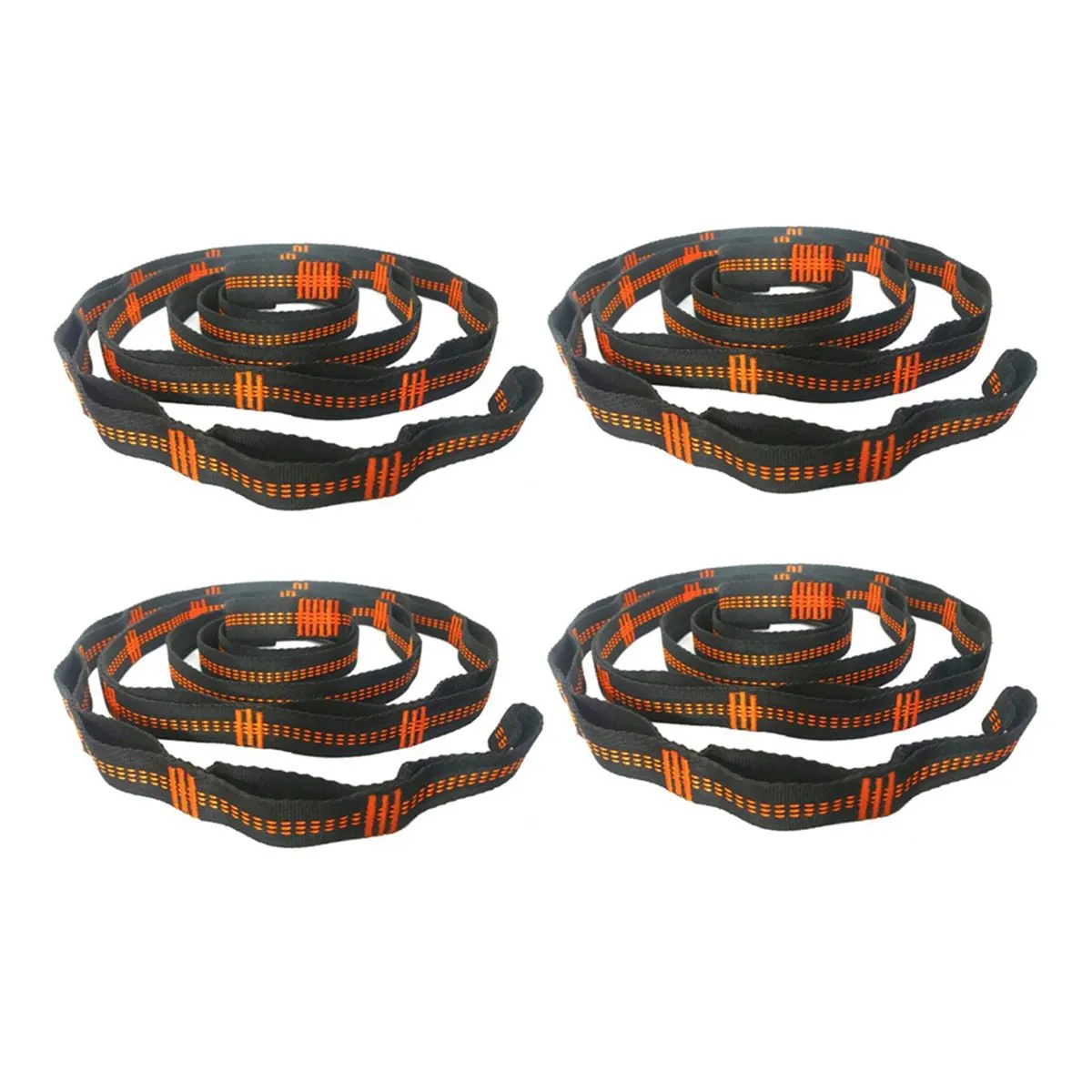 Outdoor Hammock Tree Straps High Load-Bearing Nylon Webbing Orange