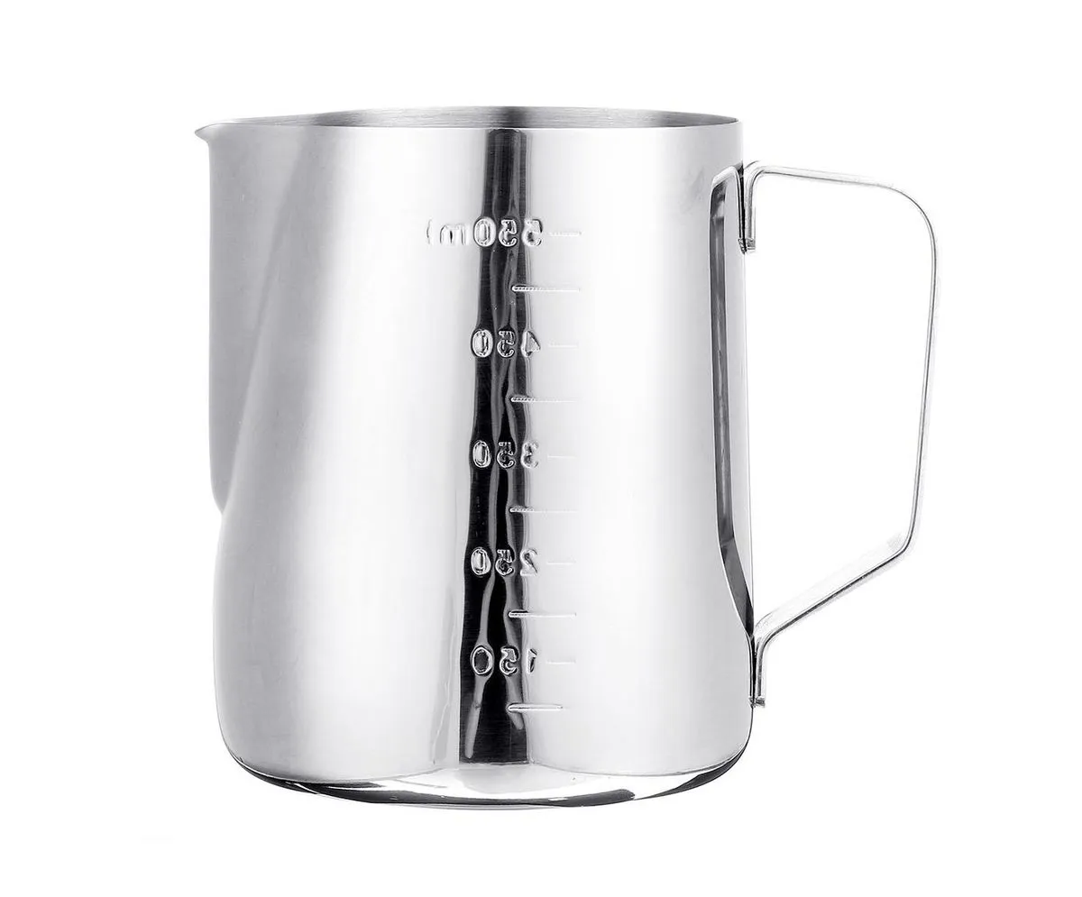 Frothing Jug 550ml 11X8cm Stainless Steel with Measurements
