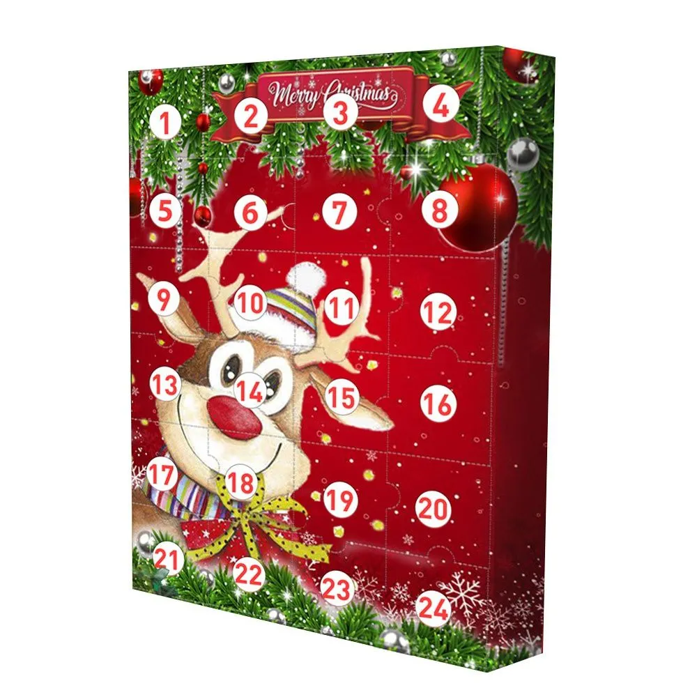 Christmas Advent Calendar For Kids With 24 Pcs Resin Key Ring Decor