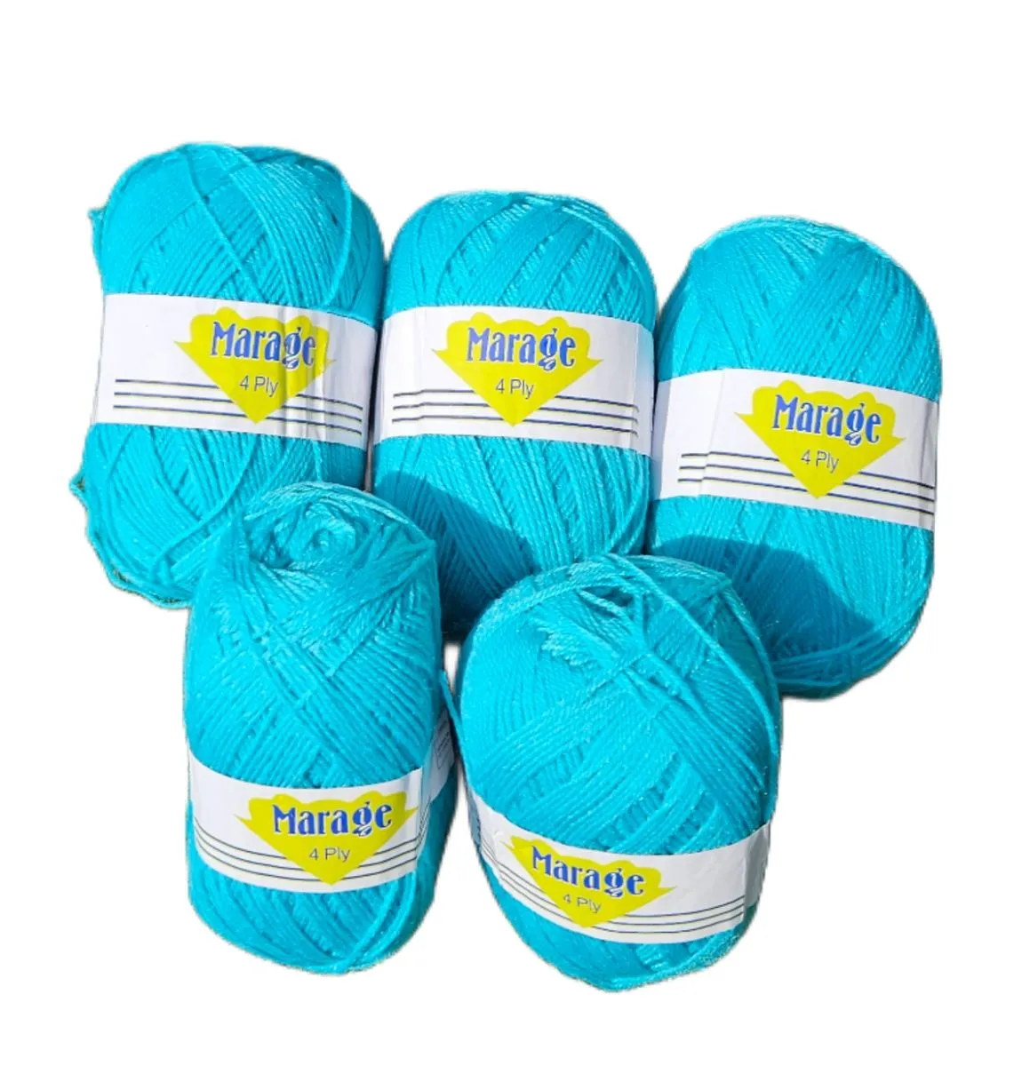Wool Yarn for knitting and crotcheting - 5x100g each - Blue