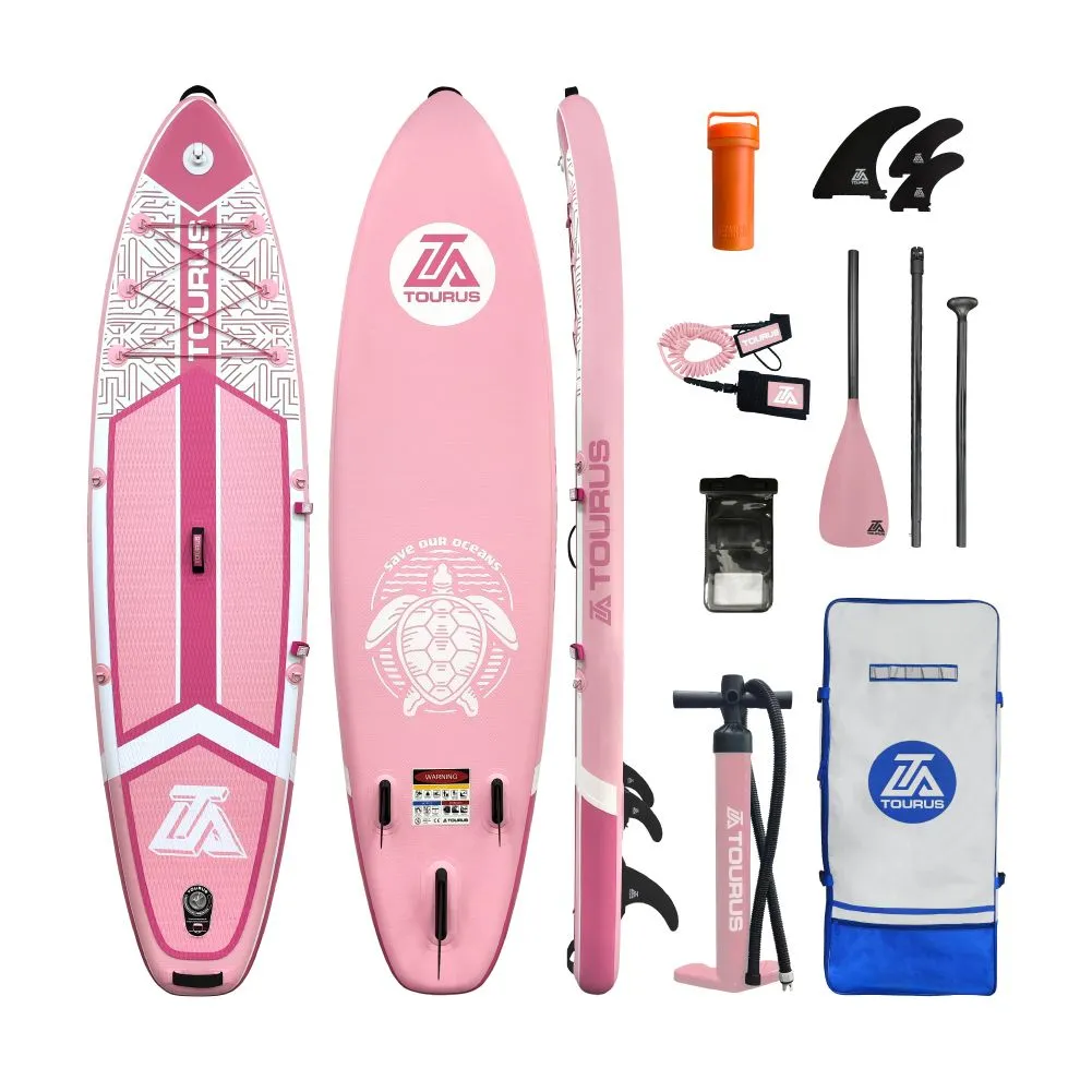 Tourus 10'6" Inflatable Stand Up Paddle Board SUP Kit Pink 320cm