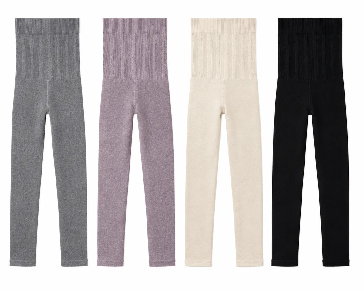 Assorted High-Waist Thermal Leggings for Ladies - 4 Pack