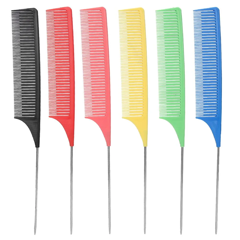 6 Salon Comb Dyeing Hair Separate Tail Comb Hairdressing Tool