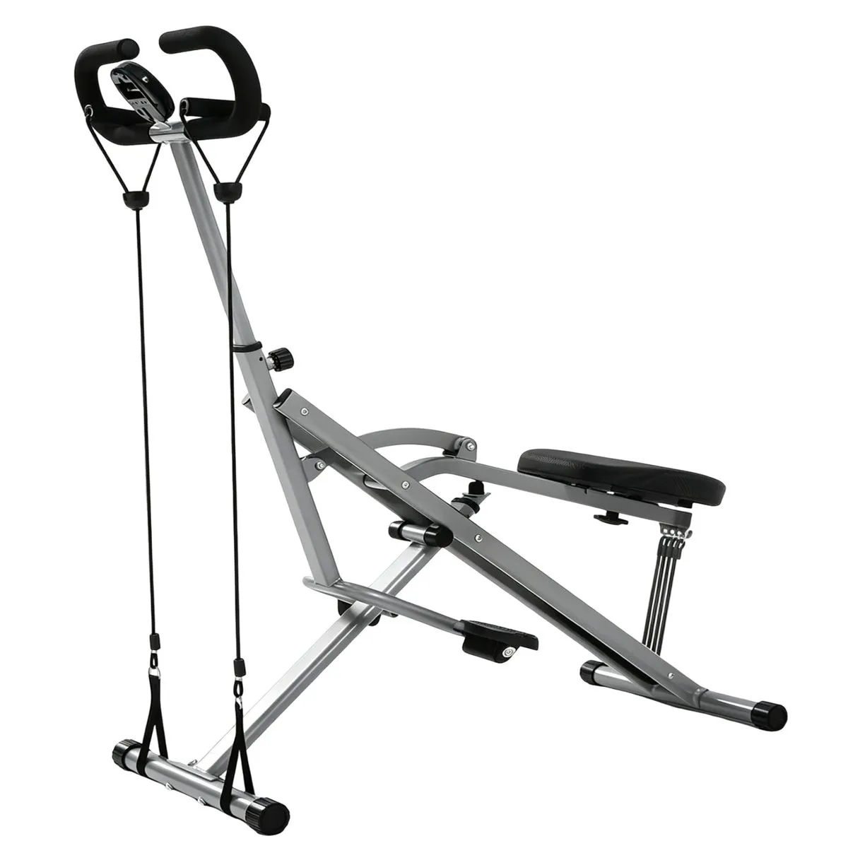 Squat Machine, Assist Rower for Glutes & Thighs,Exercise Equipment for Home - Grey