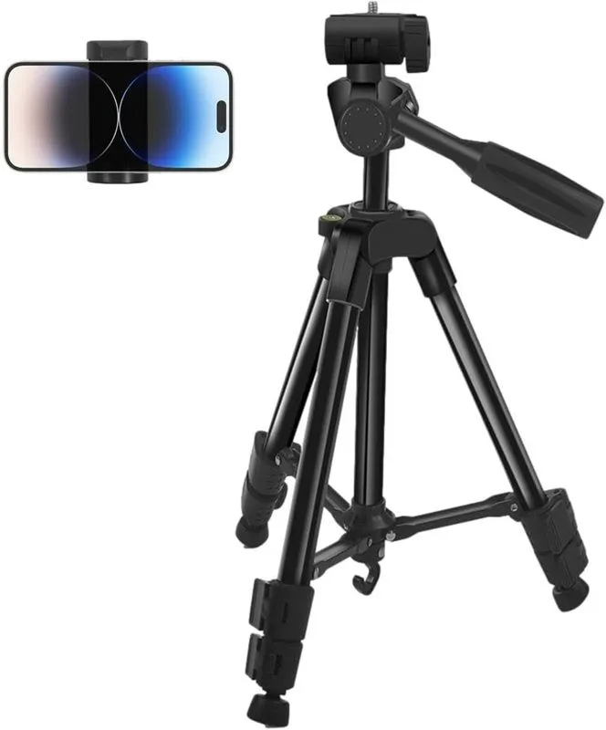Adjustable Camera & Phone Tripod & 360 Rotation Lightweight Portable Stand