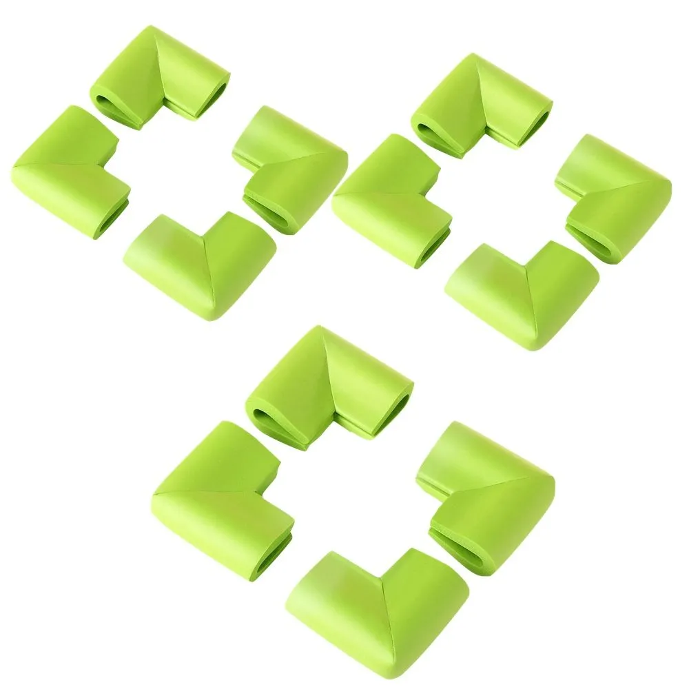 Baby Foam Thick Rubber Safety Corner Bumper Protector Set Of 12 -5.5cm - Green