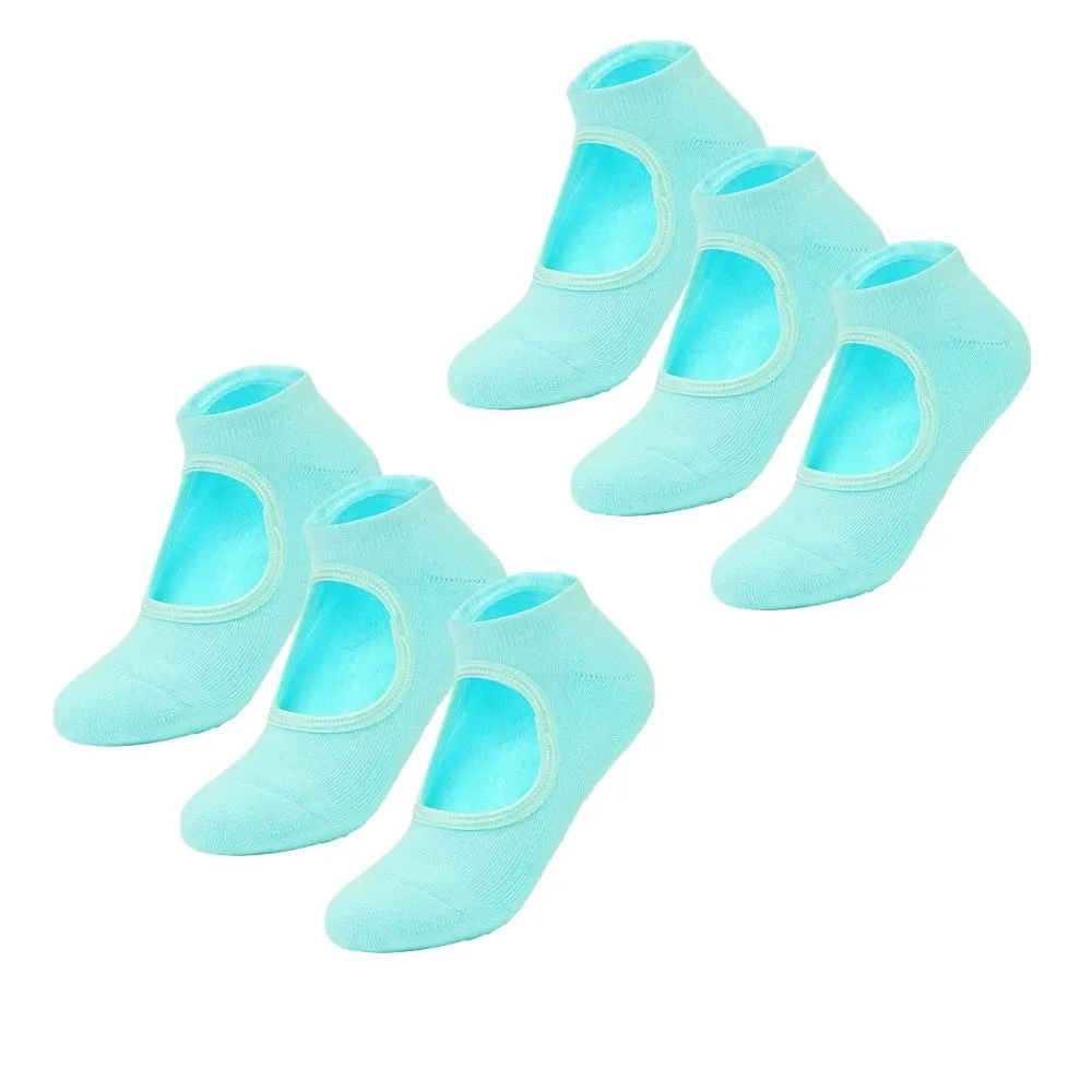 Sport Non-Slip Fashion Pilates Yoga Socks Set Of 6 - Blue