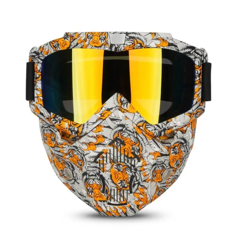 Full Face Motorcycle Gel Soft Paintball Airsoft Mask Game MAS229 TigerFangs
