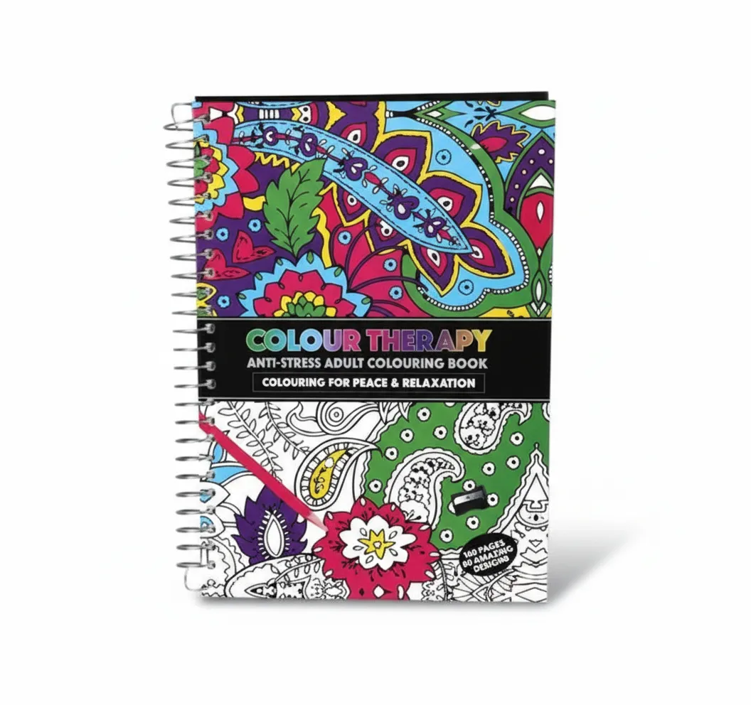 Book Colouring Therapy A5 - 80 Page Stress Relief Colouring Book - 2 Pack