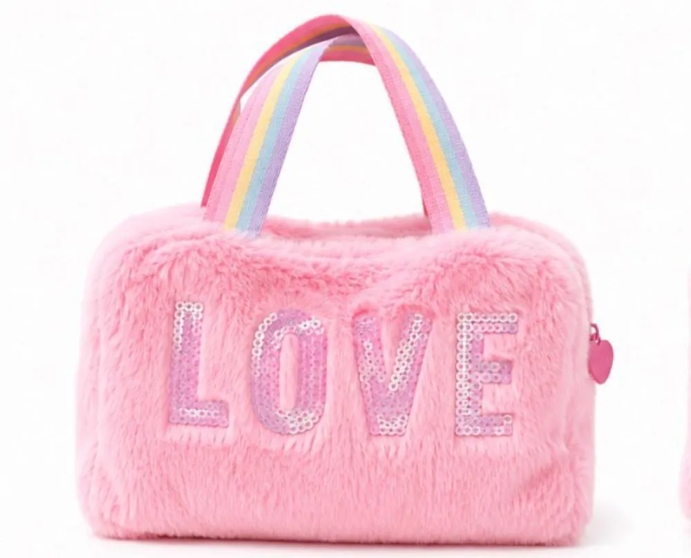 Kids Plush Pink Toiletry Bag