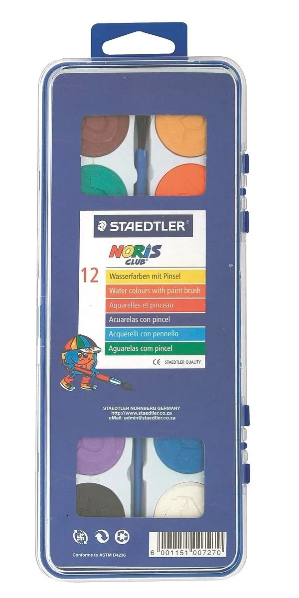 Staedtler - Noris Club Water Colour Paintbox - 12 Colours x 2