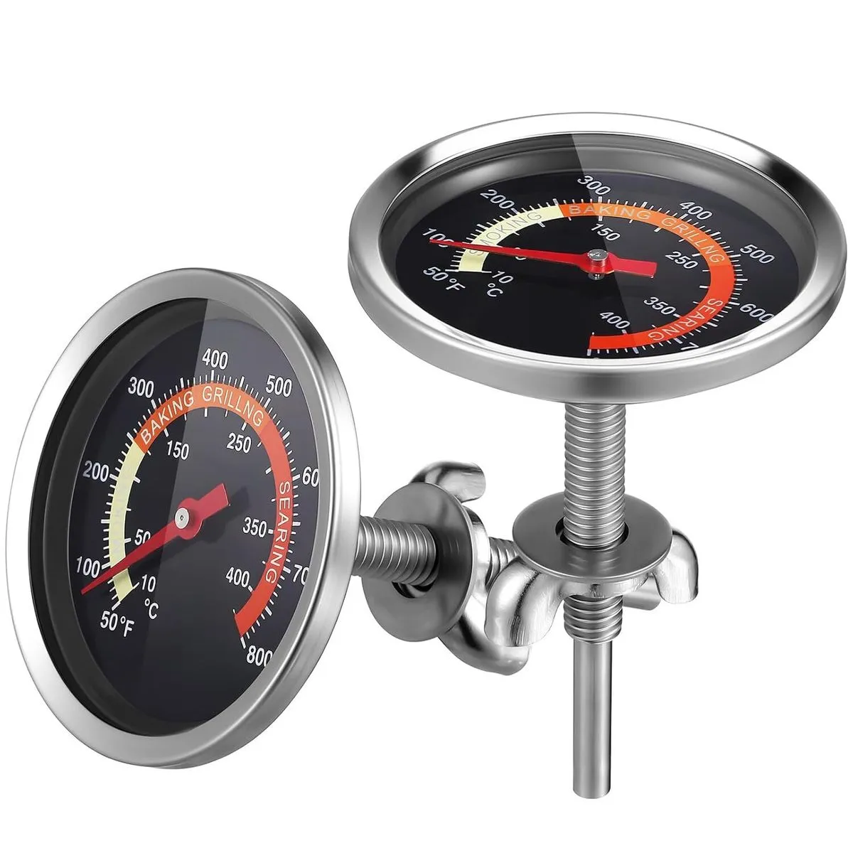 Stainless Steel BBQ Grill Thermometer for Outdoor Cooking and Oven Temperat