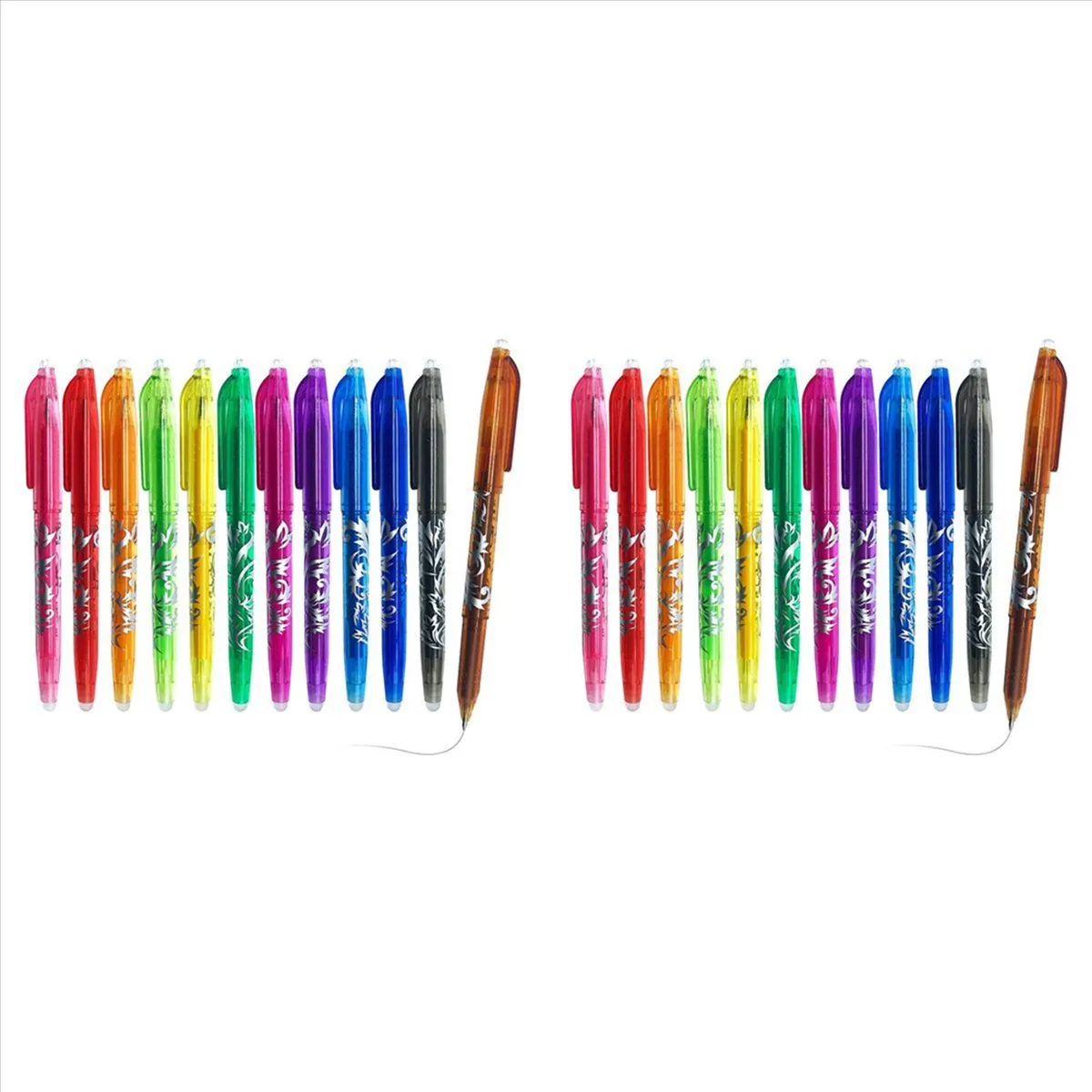 24 Pcs Heat Erase Pens For Fabric 0 5Mm Fine Point Rolling Ball Pen