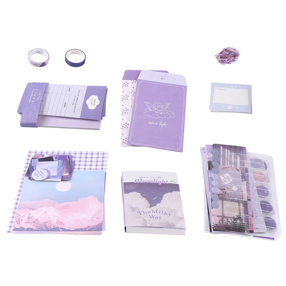 Aesthetic Scrapbook Kit(348Pcs) Junk Journal Kit With Stationery(B)