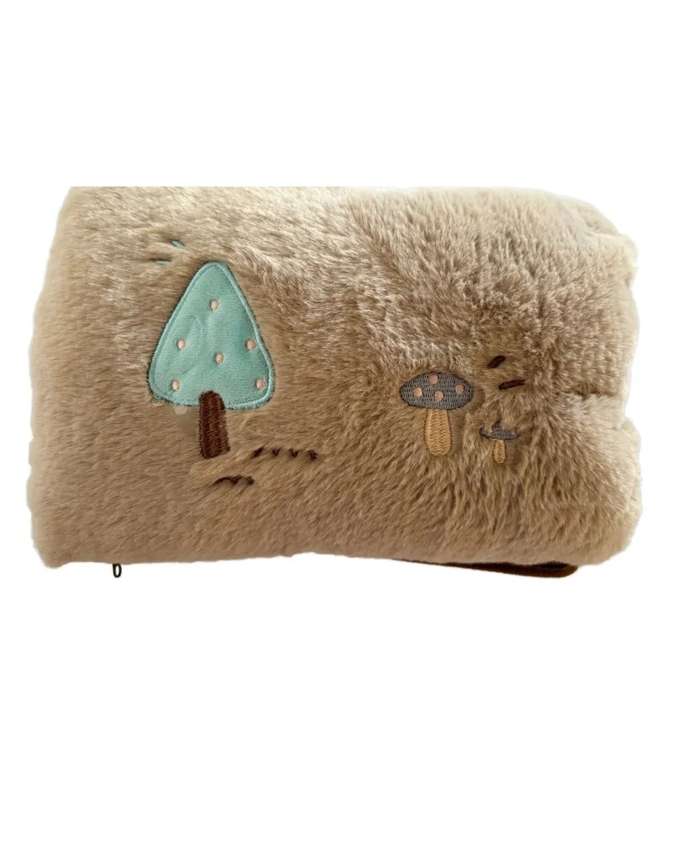 Rechargeable Hot Water Bottle Hand Warmer - Mushroom Design - Brown