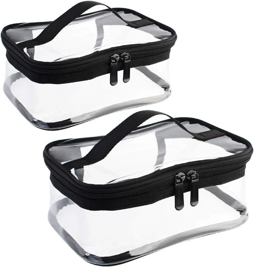 OQIMAX 2 Portable Clear Makeup Bag Zipper Waterproof Cosmetics Bag