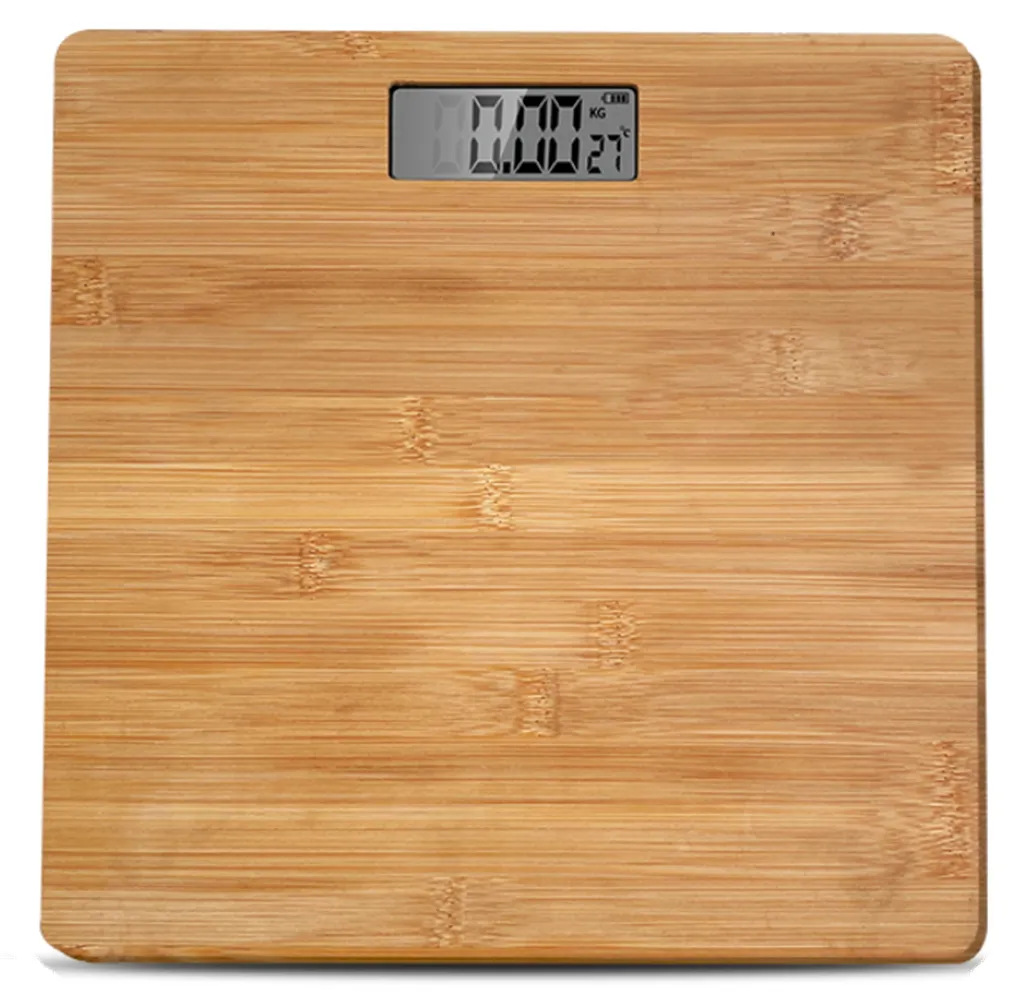 High Quality Bathroom Person Weight Scale Bamboo Body Weighing Scales - Dark Brown 