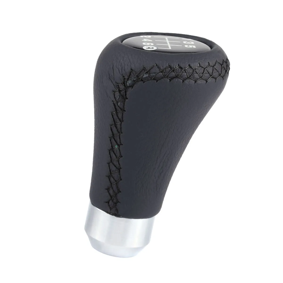 6 Speed Gear Shift Knob PU Shifter Stick Black with 3 Hoses