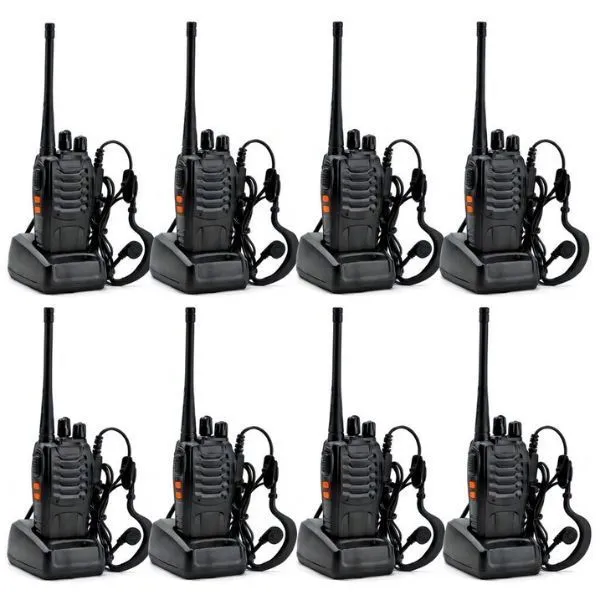 8 Piece 16-Channel UHF Walkie Talkie 400-470MHz 2 Way Radio