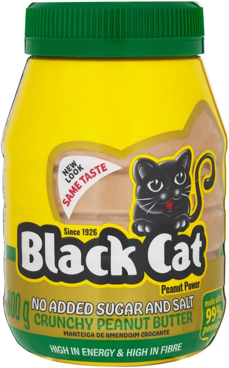 Black Cat Crunchy Peanut Butter No Sugar & Salt 800g