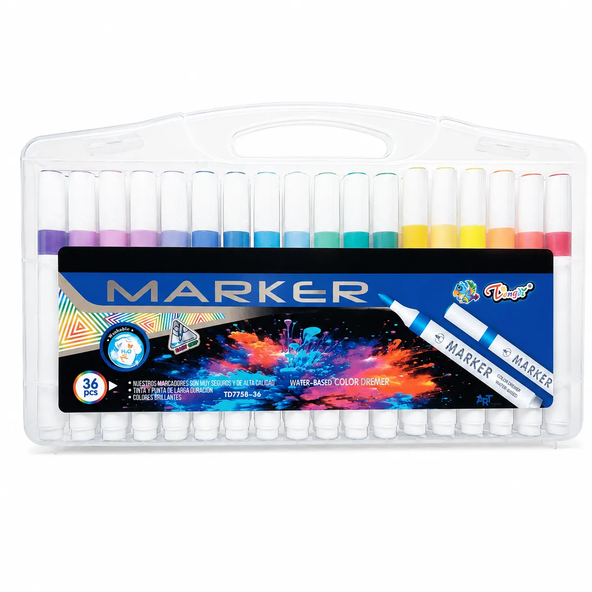 36 Colour Washable Water-Based Markers Set in Carry Case