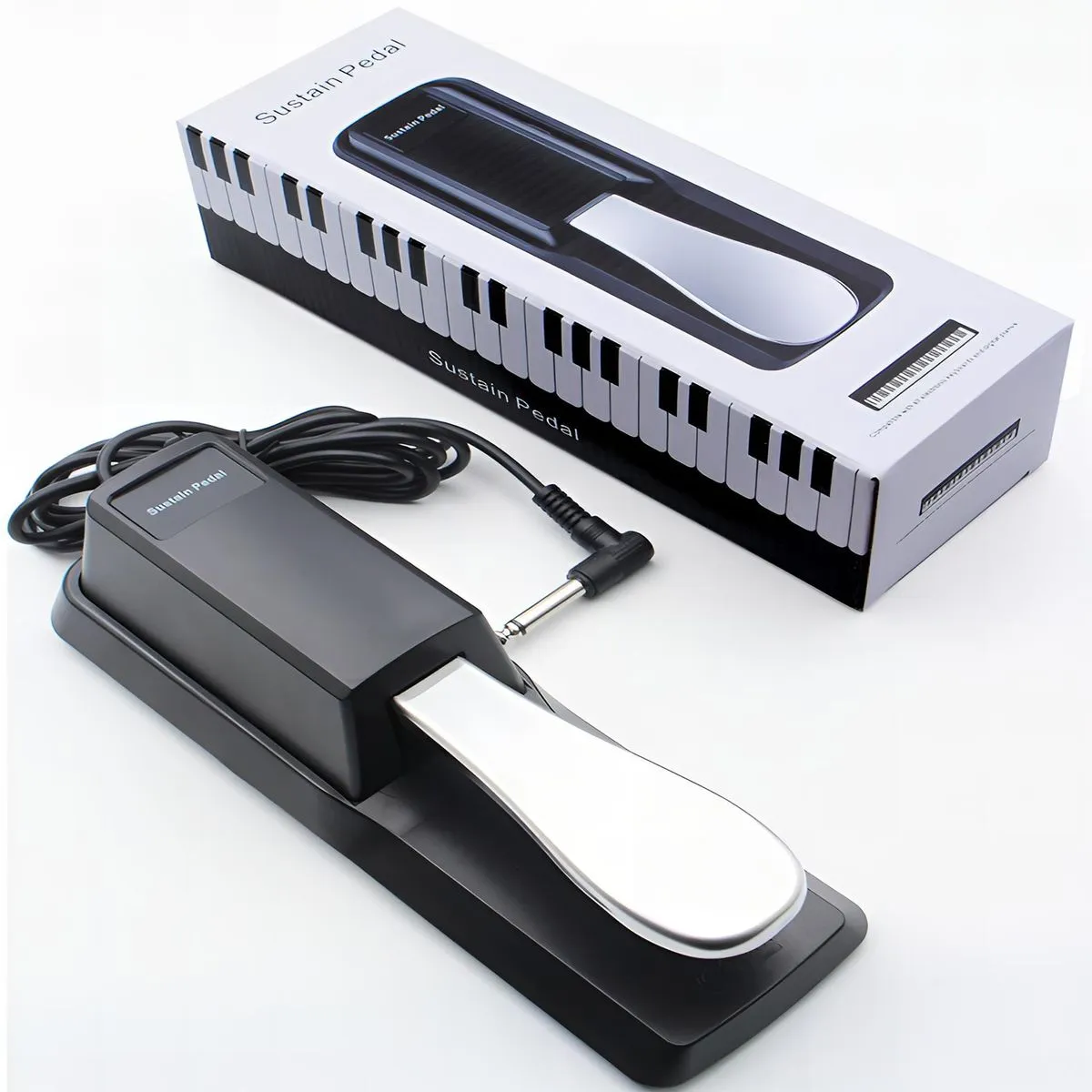 Universal Sustain Pedal for Keyboards & Digital Pianos - 6.5ft Cable
