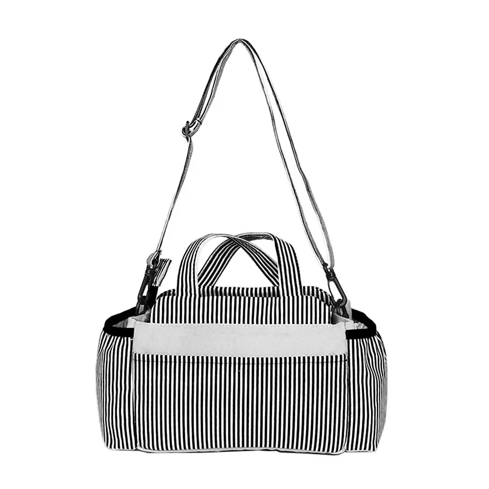 Large Capacity Baby Stroller Bags Travel Hanging Carriage Organizer - Black