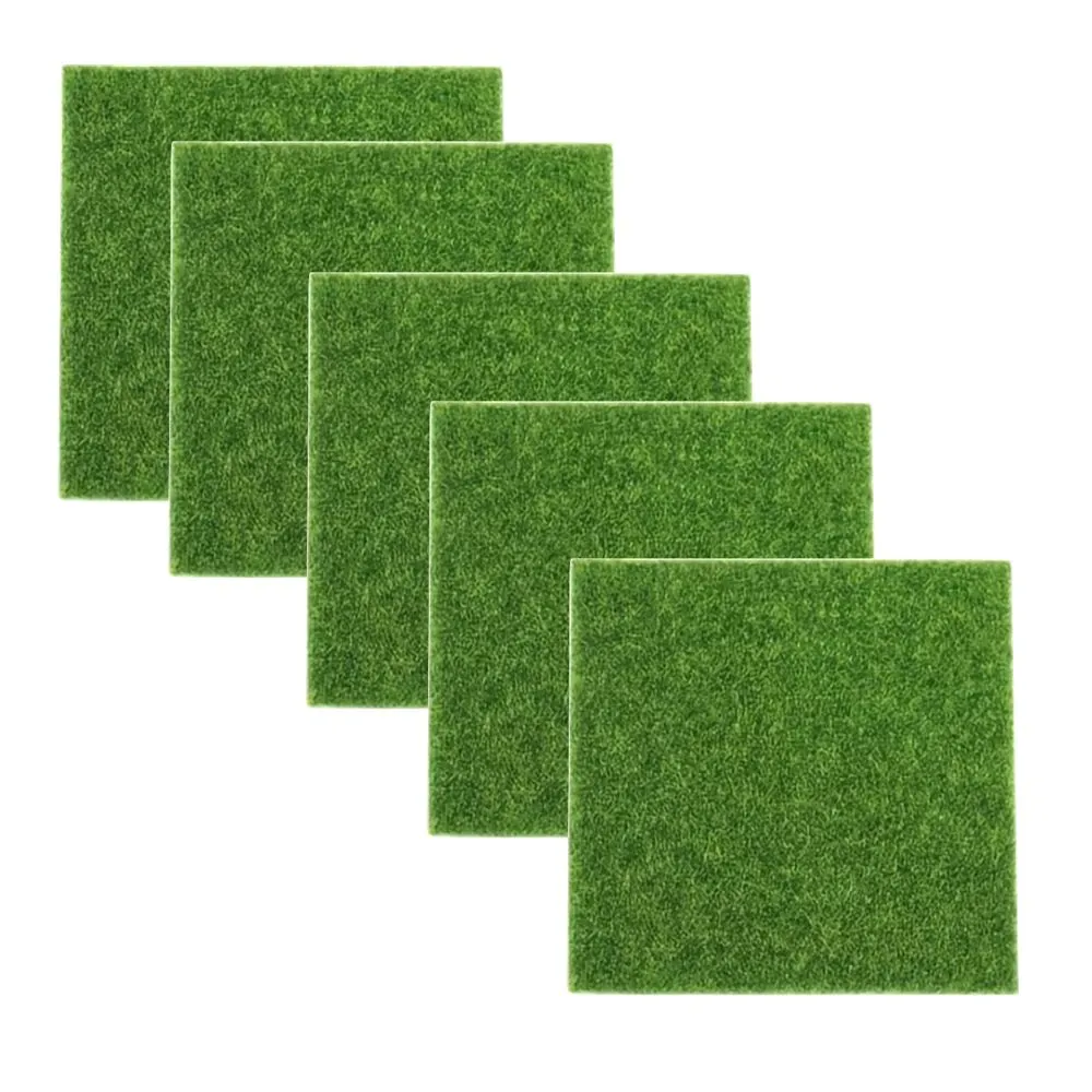 Decor Lightweight Artificial Green Grass Lawn Turf Carpets Set of 5 - 15cm